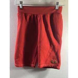 True Religion Kids 10/12 Sweat Shorts Red Horseshoe Jogger Casual Cozy